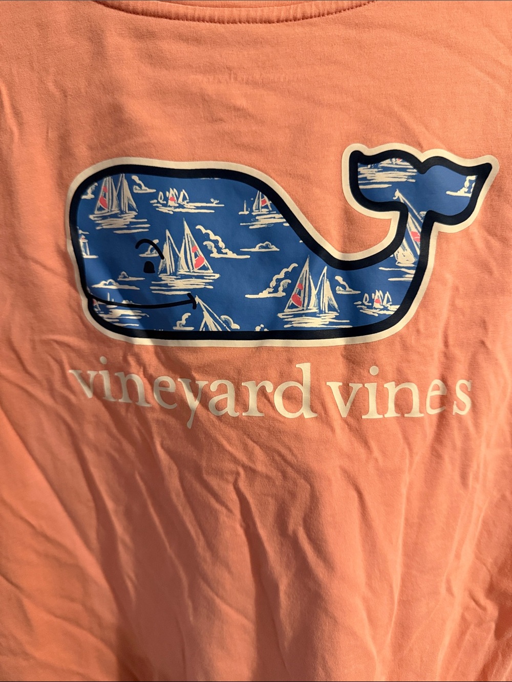Vineyard Vines Coral Pocket Tee with Whale Patch - Picture 3 of 4